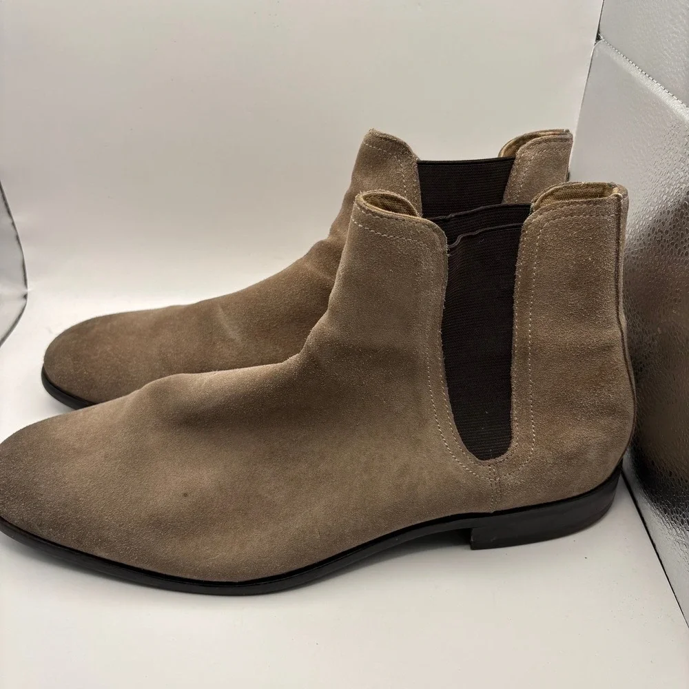Aldo Lovewia Mens Tan Suede Chelsea Boots Size 12 Ankle Pull On Brown LOVEWIA-37